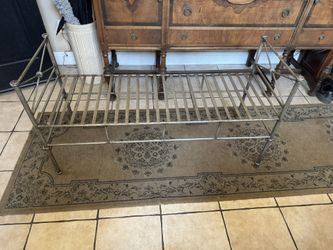 Wrought Iron Bench in Silver Gray