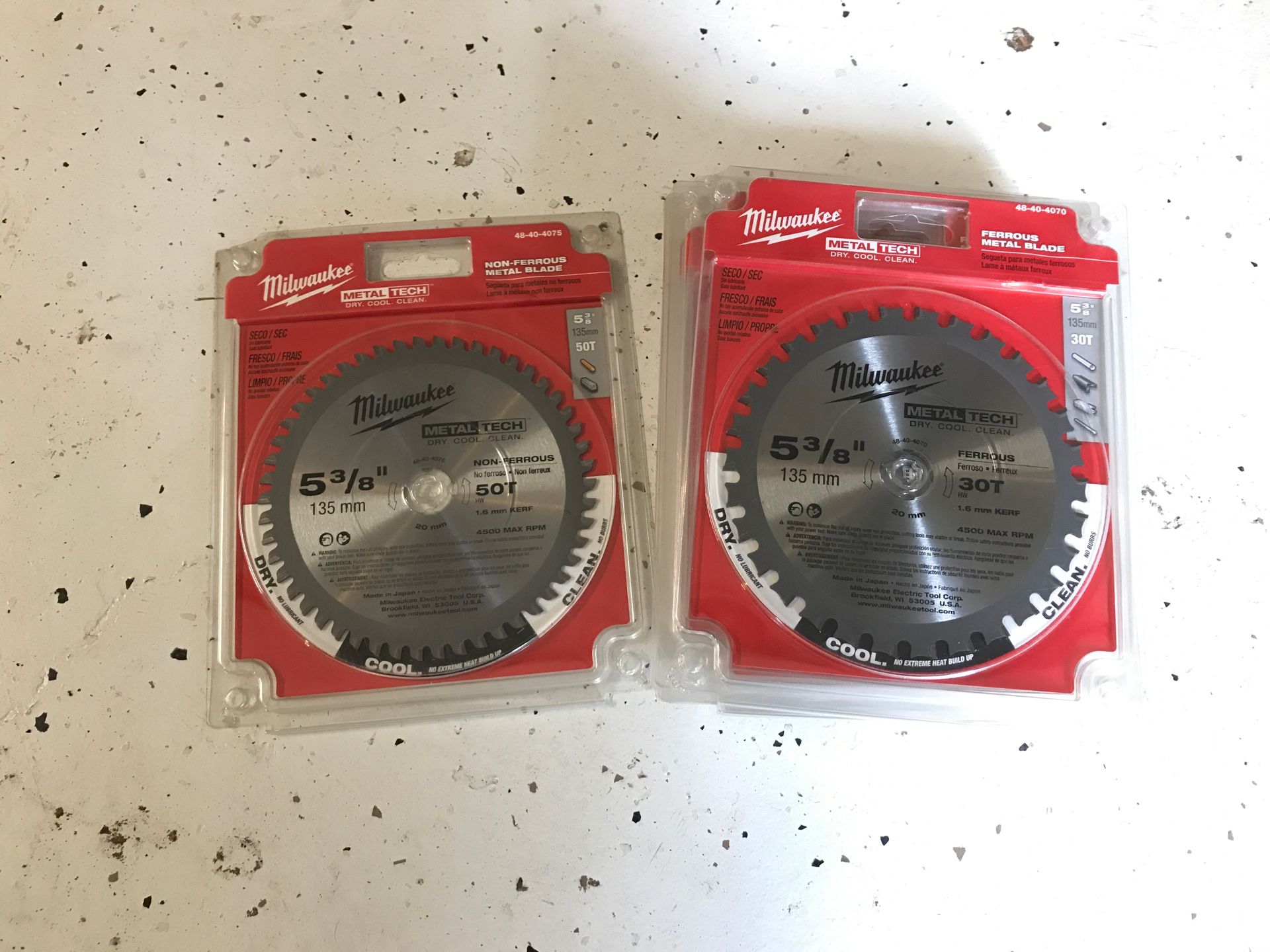 Milwaukee 5 3/8” blades