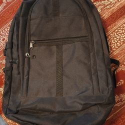 Solid Black Backpack