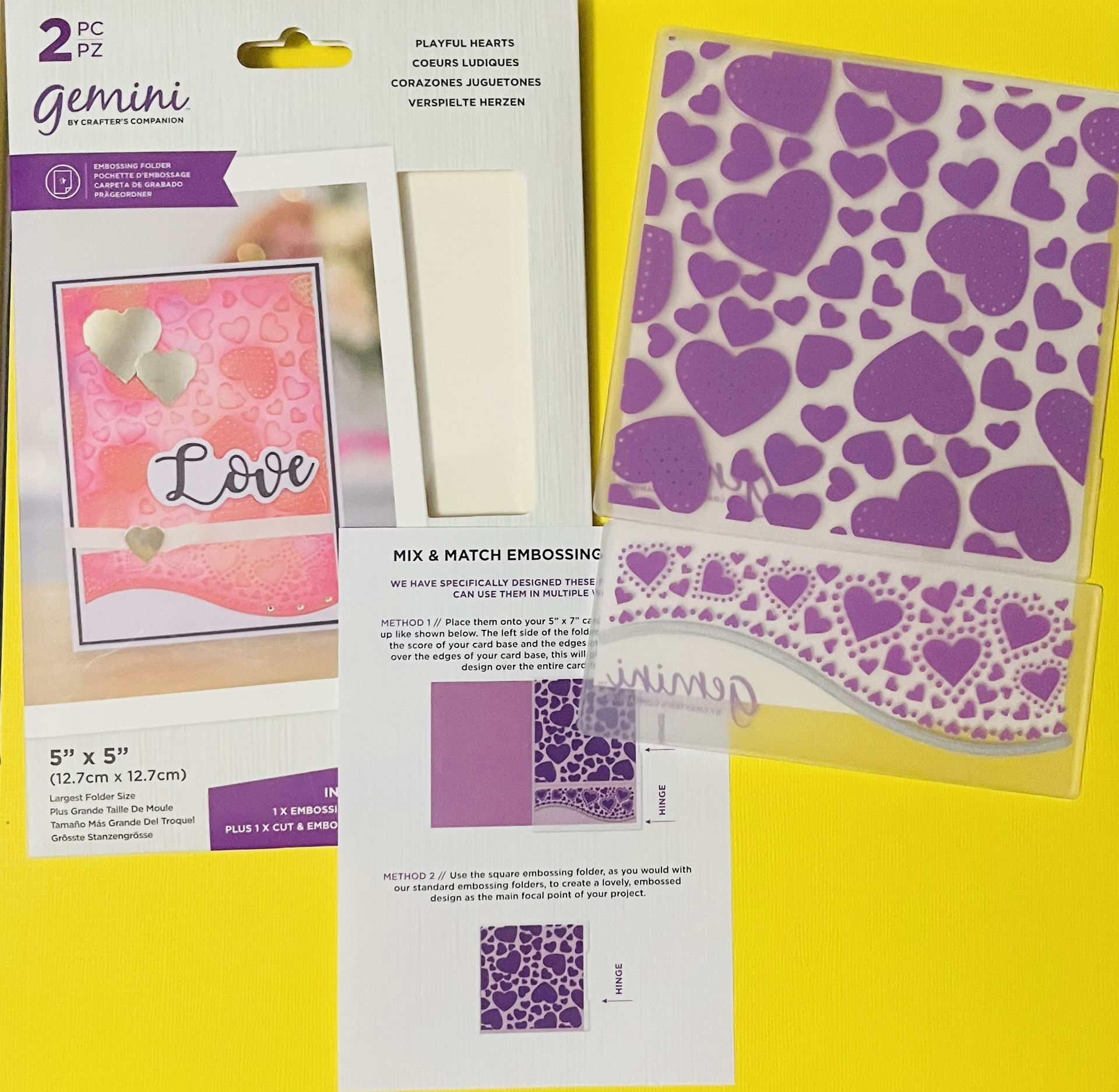 2pc Heart Set emboss AND die cut at the same time