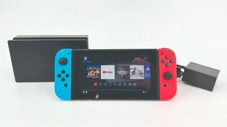 NINTENDO SWITCH, HAC-001, HANDHELD GAMING CONSOLE, NEON BLUE / NEON RED JOY-CONS (DSP017965)
