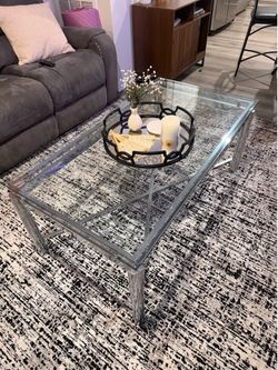 Modern Glass Coffee Table – 48” x 26”