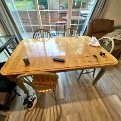 Wood Dining Table With Four Chairs - Will Deliver