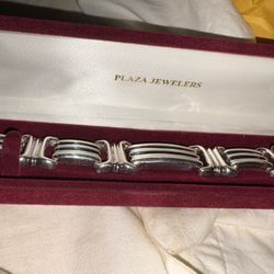 Sterling Silver Bracelet Weighs 1oz. 