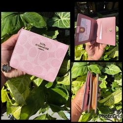 Coach powder pink snap wallet new with tags $110 cash or Zelle