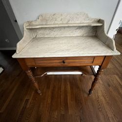 Antique Marble Top Makeup Table