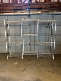 Freestanding clothes organizer/ clothes rack
