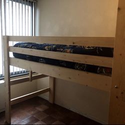 Unfinished Wood Loft Bed Twin Size