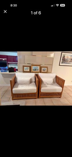 PAIR NEIMAN MARCUS TEAK BOX CHAIRS STUNNING AND INCREDIBLE! Retail Over $2,000 Each