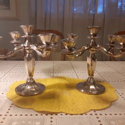  REALLY Nice  PAIR of  Crome  CANDLE HOLDER  HOLD 10 CANDLES 