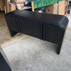 VilroCaz Stripe Shape Wood Sideboard Console Table with 4 Doors