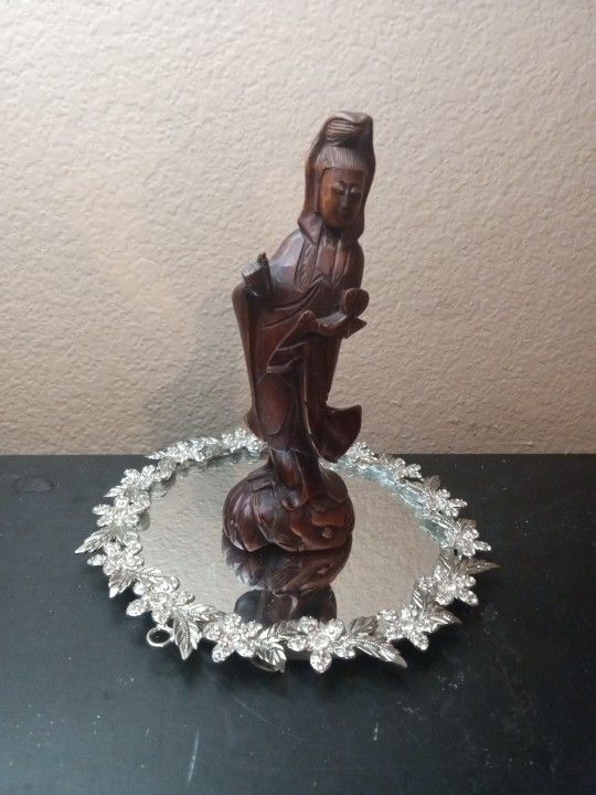 EXQUISITE Carved 7" Boxwood Guanyin, Goddess Of Compassion