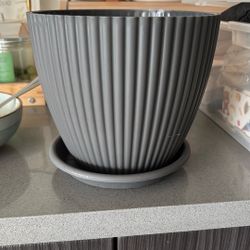 grey flower pot
