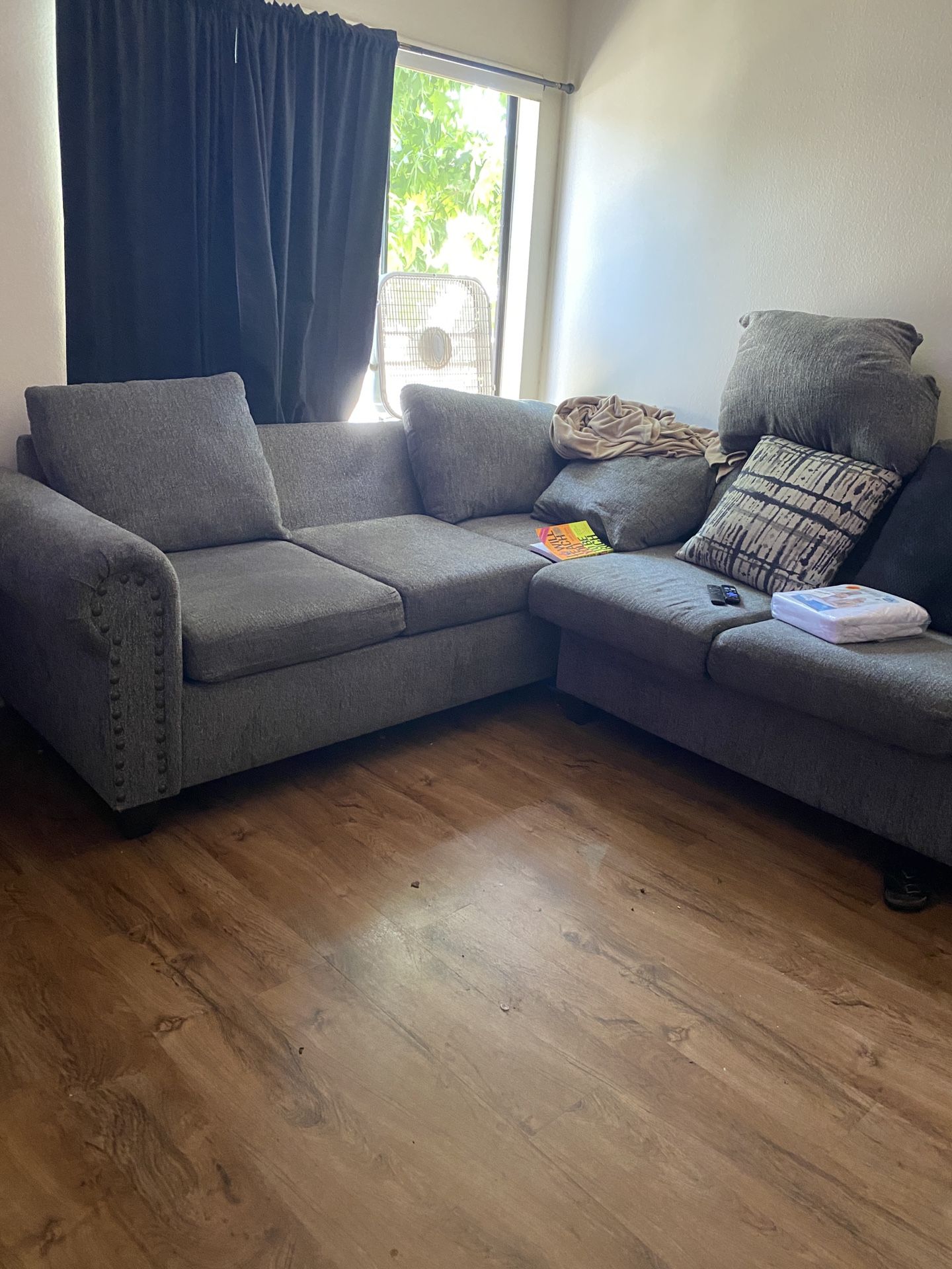 Grey Blue Couch Sectional