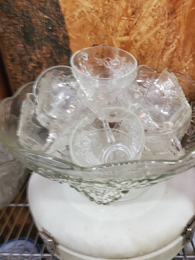 Punch Bowl And Cups