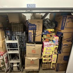 Storage Unit Of Toys. Trains Dolls Barbies Nerf 