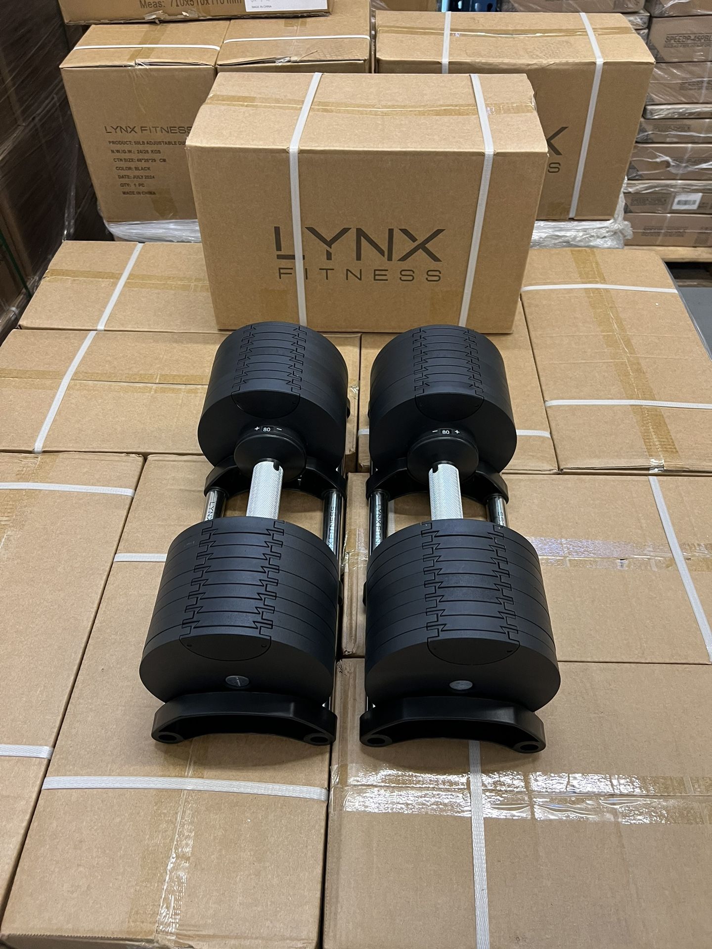 ( BRAND NEW IN BOX ) Pair Of 80lb Adjustable Dumbbells - Click On My Profile For More Gym Equipment