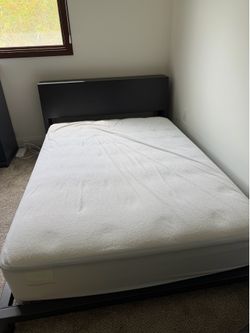 CB2 Alpine steel bed frame & full size mattress