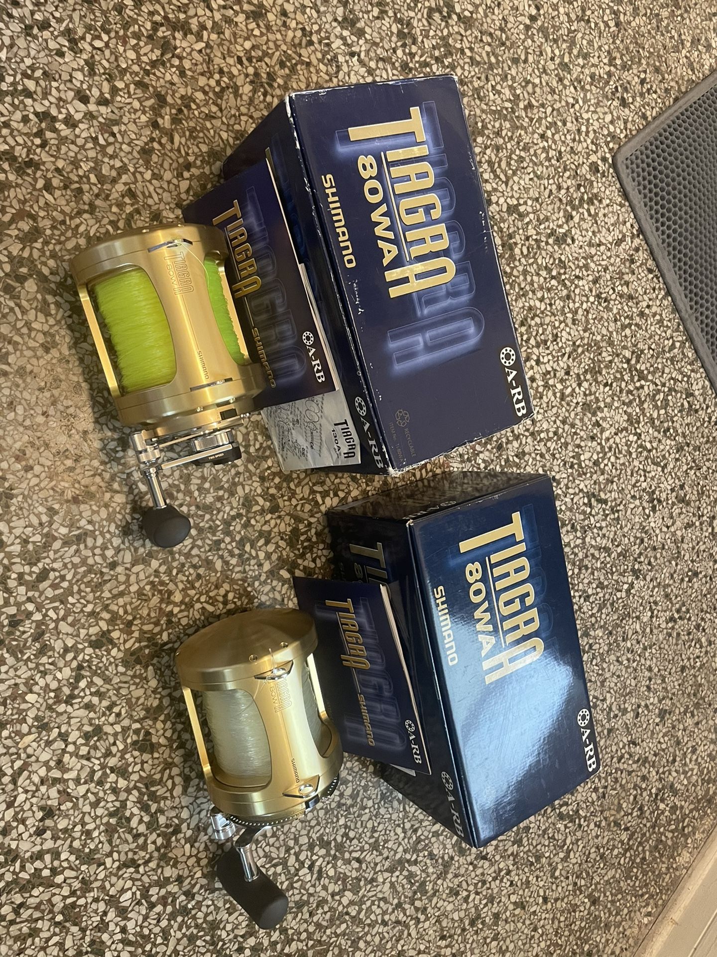 Two Shimano Tiagra 80w 2-Speed Reels In The Box