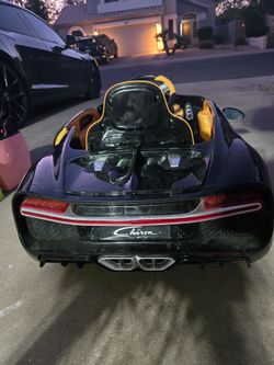Bugatti Chiron 12V Kids Electric Ride-On Car – Black – No Charger/Remote
