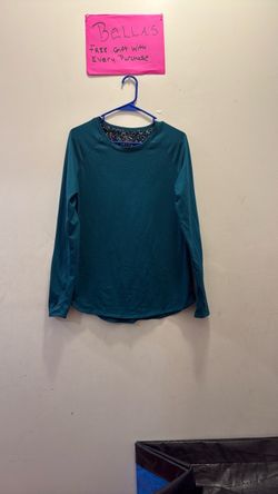Teal Long Sleeve Crew Neck Top