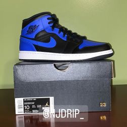 Nike Air Jordan 1 Mid Hyper Royal  Size 10
