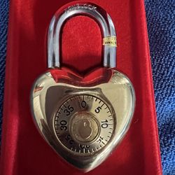 80’s Lovelock TM Heart ♥️ Brass Combination Lock 
