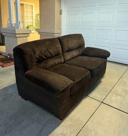 Dark Brown Corduroy Fabric 2set Sofa