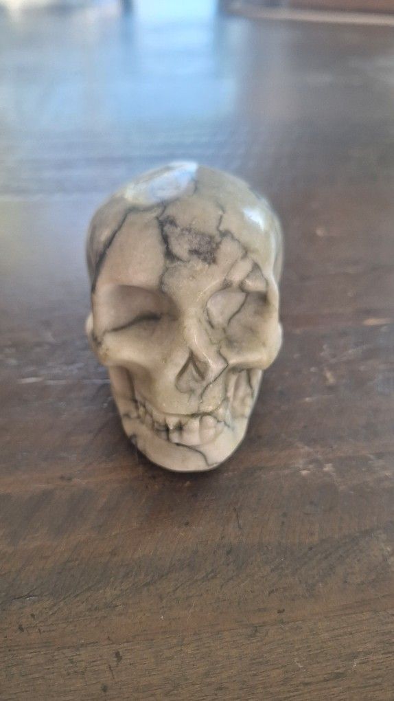 Hand Carved Jasper Stone Skull