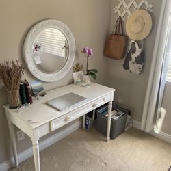 Desk, Mirror,  and Accordion Hook