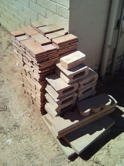 Red landscaping bricks/tiles
