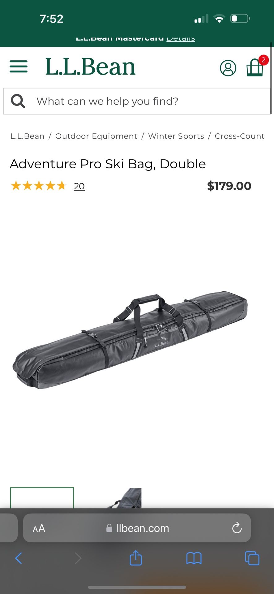 L.L. Bean Double Ski Bag