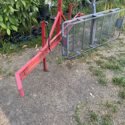 Red Frame For Mortorcycles And Grey Rack Frame