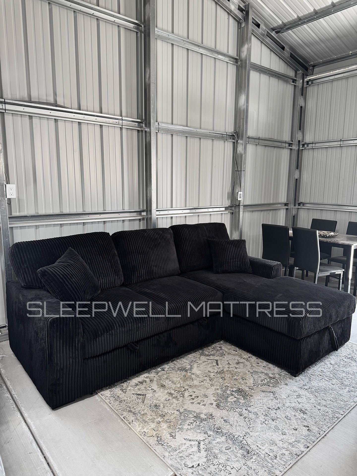 New Black Sofa Bed With Storage