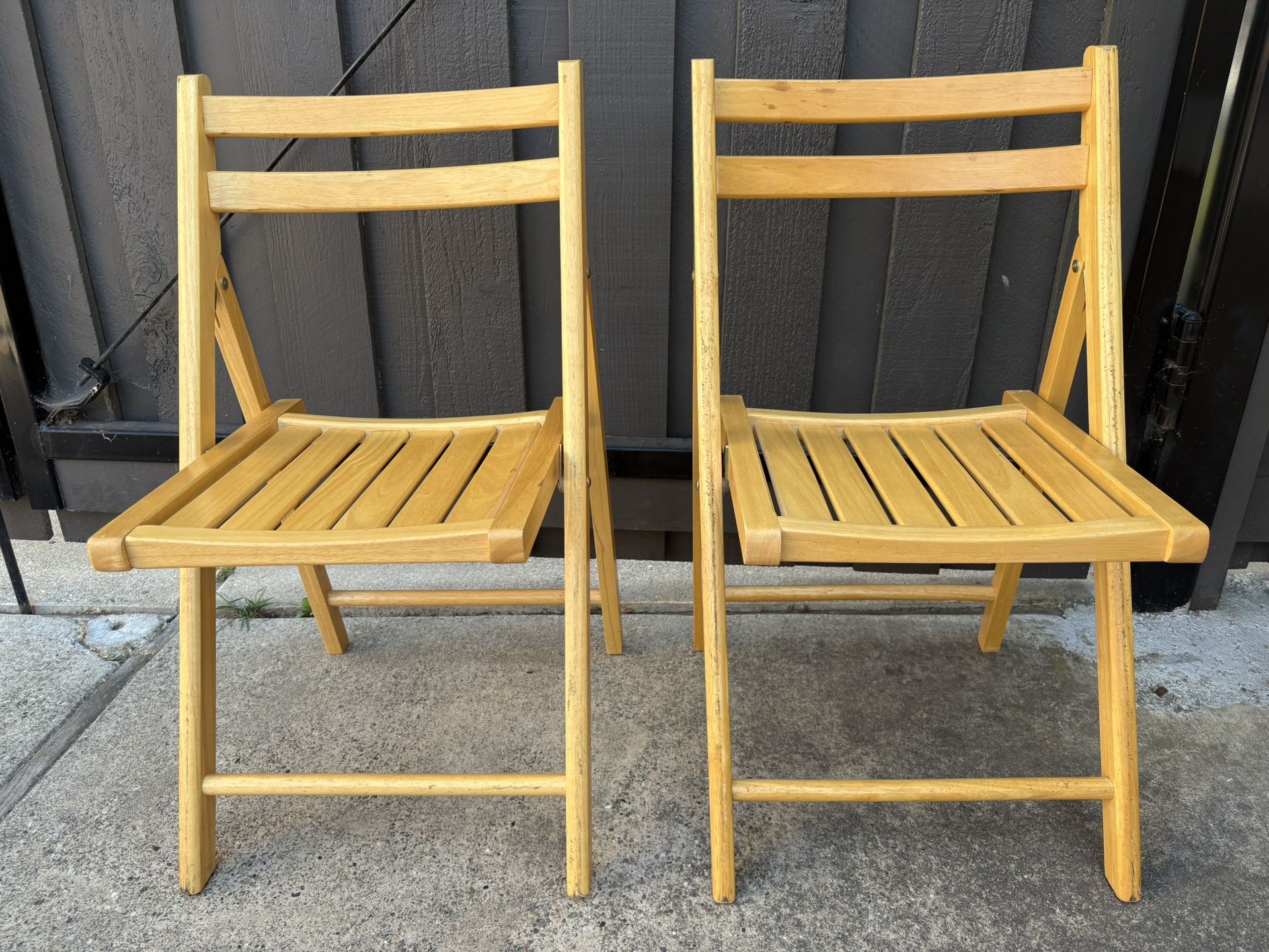 2 Wooden Folding Chairs – Solid Wood