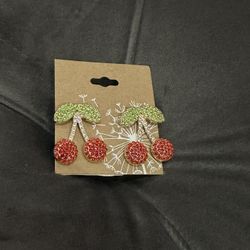 Diamond Cherry Earrings 