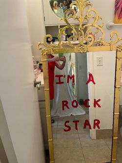 Mirror vintage fresh gold on frame “I’M A ROCK STAR “ great for a kids room.