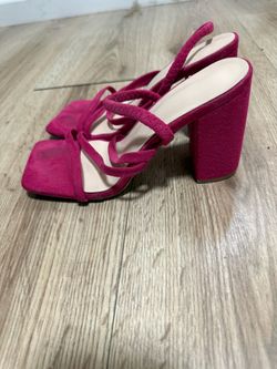Pink short thick heels