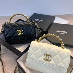 CC Giveaway Model Pearls and Diamonds Handle Kelly Bag Vintage Elegant Mini Handbag