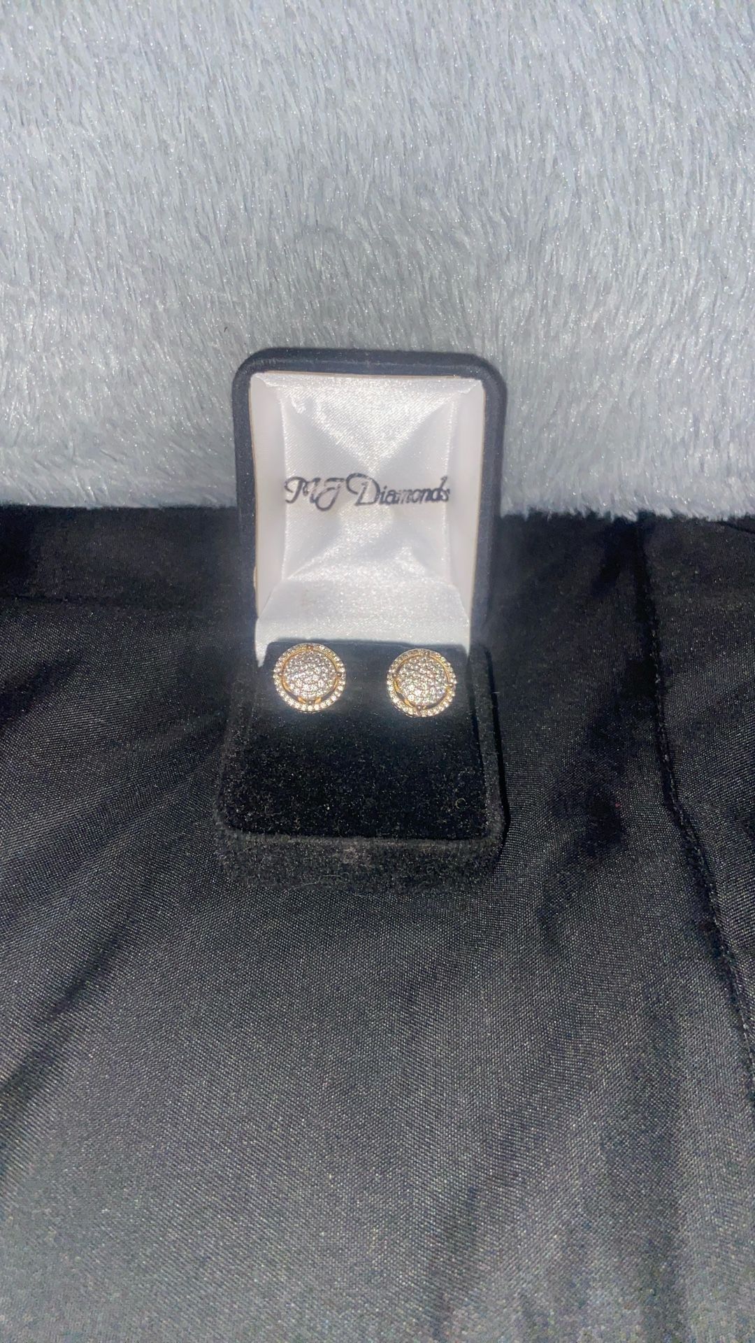Gold Plated Diamond Ear Rings.
