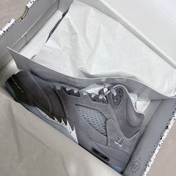 Jordan 5 Wolf Grey DS New Size 6.5y From Nike With Proof Of Purchased!