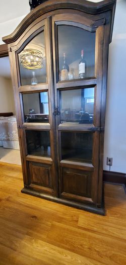 Chateau Wood and Glass Display Cabinet