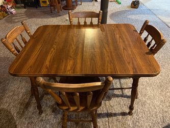 Wooden Dinning Room Set with 4 Chairs
