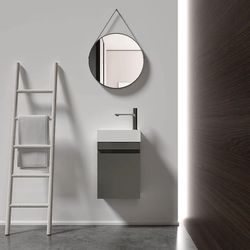 Compact 16" Wide Gray Wall-Mounted Bathroom Vanity w/ Sink (FAUCET NOT INCLUDED]  [NEW]  <Assembly NOT Required> 