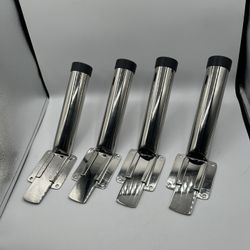 (4x) Removable Fishing Rod Holder with Mounting Bracket, Stainless Steel