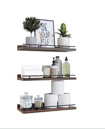 3 Wall Shelves with rail