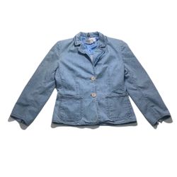 Vintage MaxMara Denim Jean Button Down Blazer Size 10