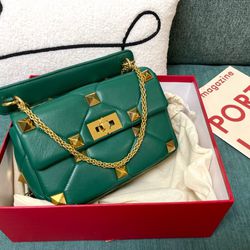 Valentino Green Bag With Box New 