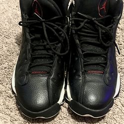 NIKE AIR JORDAN13BLACK/GYMRED"size 11