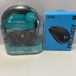 Logitech Headphones + Mouse
